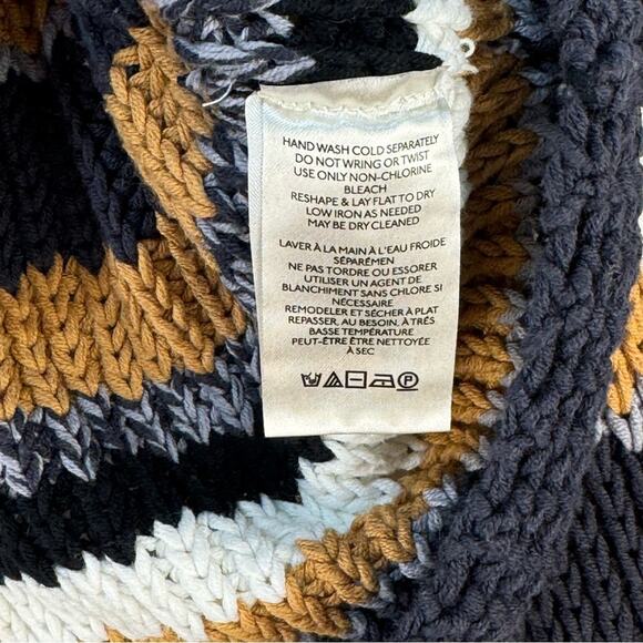 Free People Chunky Striped Open Knit Cotton Blend Sweater Women’s Size Small - Picture 3 of 8